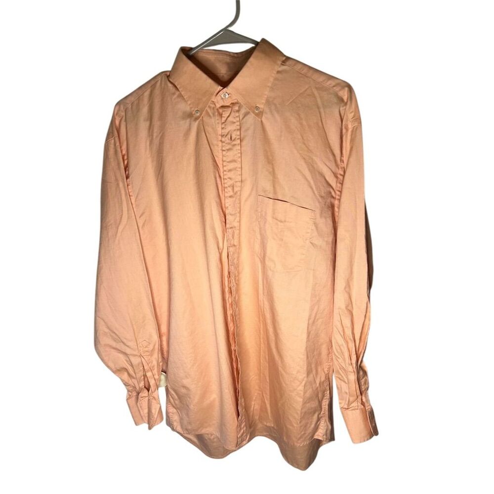 Paul & Shark Men's L Orange Long Sleeve Oxford Shirt Button-Down Casual